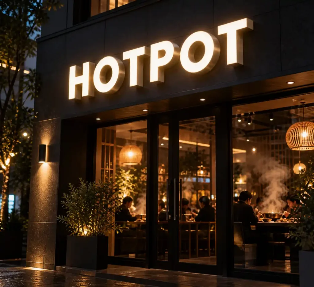 Hotpot Front Lit Channel Letters — Day sample