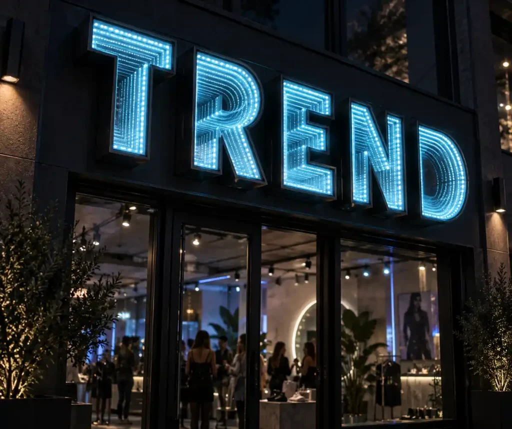 Trendy Spot Infinity Mirror Letters — Day sample