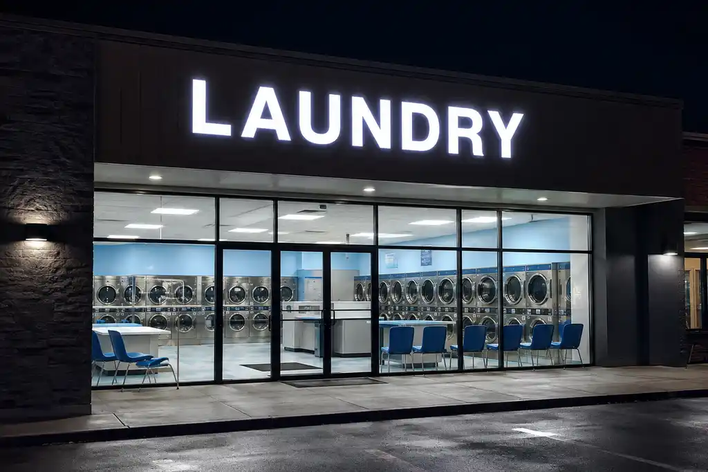 Laundromat Channel Letters — Day sample