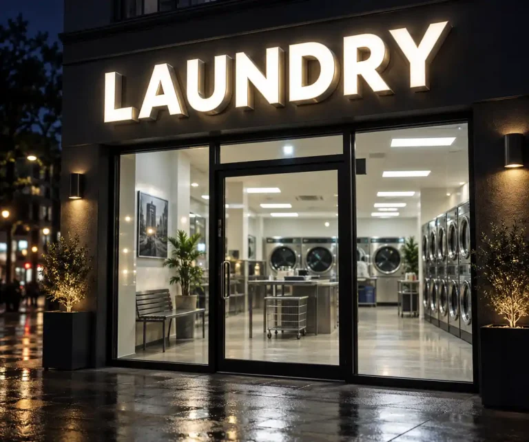 Laundromat Front Lit Channel Letters