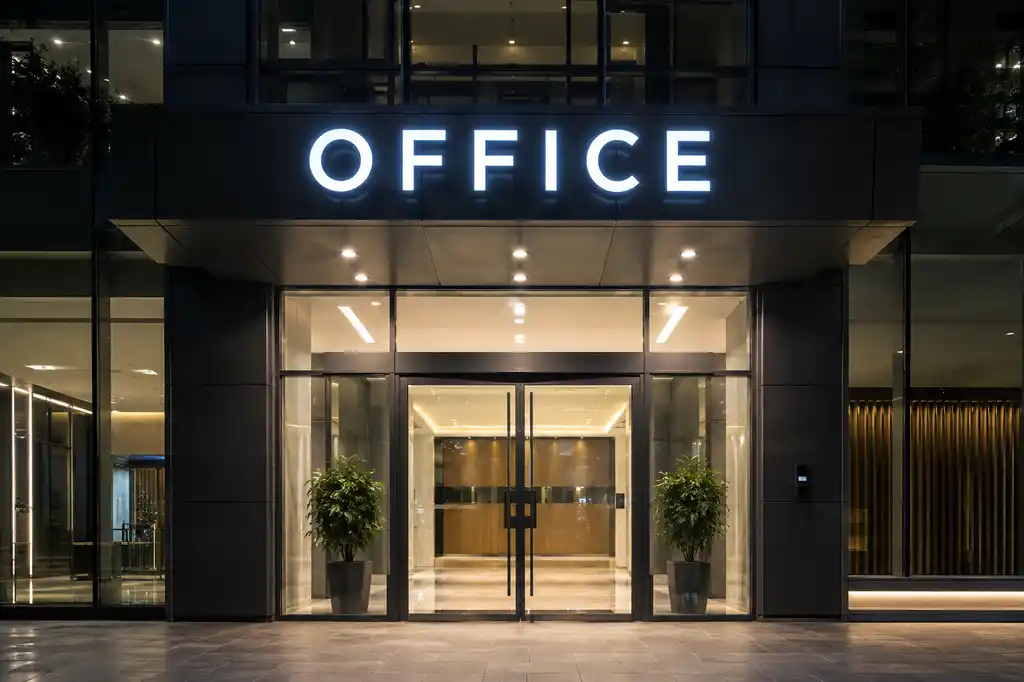 Office Building Channel Letters — Day sample