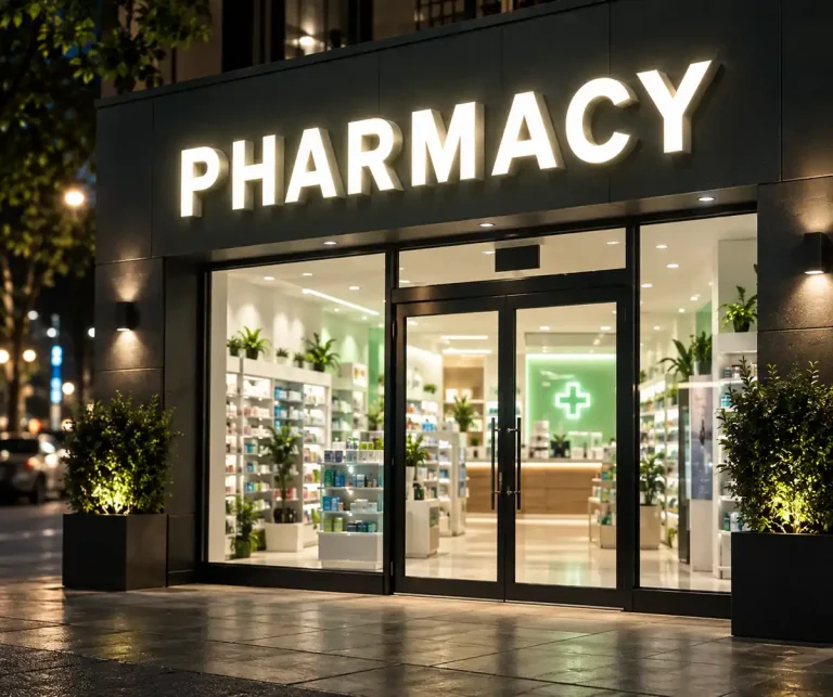 Pharmacy Front Lit Channel Letters