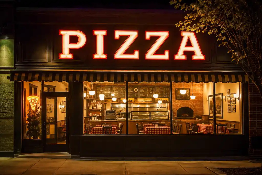 Pizza Shop Channel Letters — Day sample