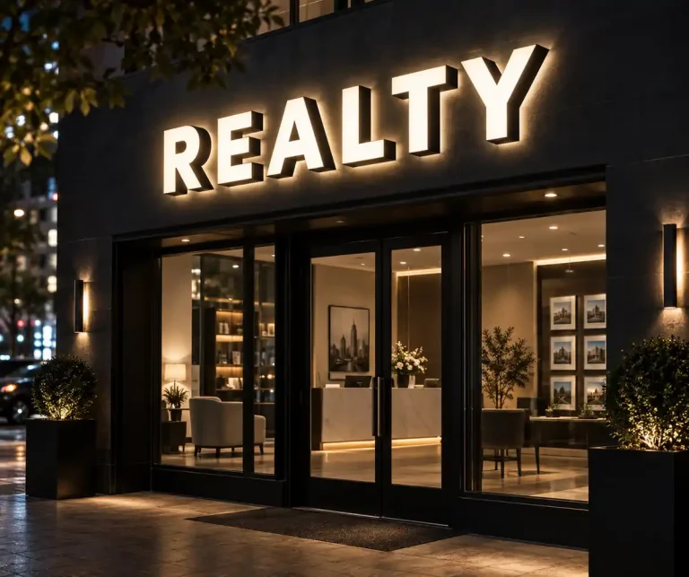 Real Estate Front and Back Lit Sign
