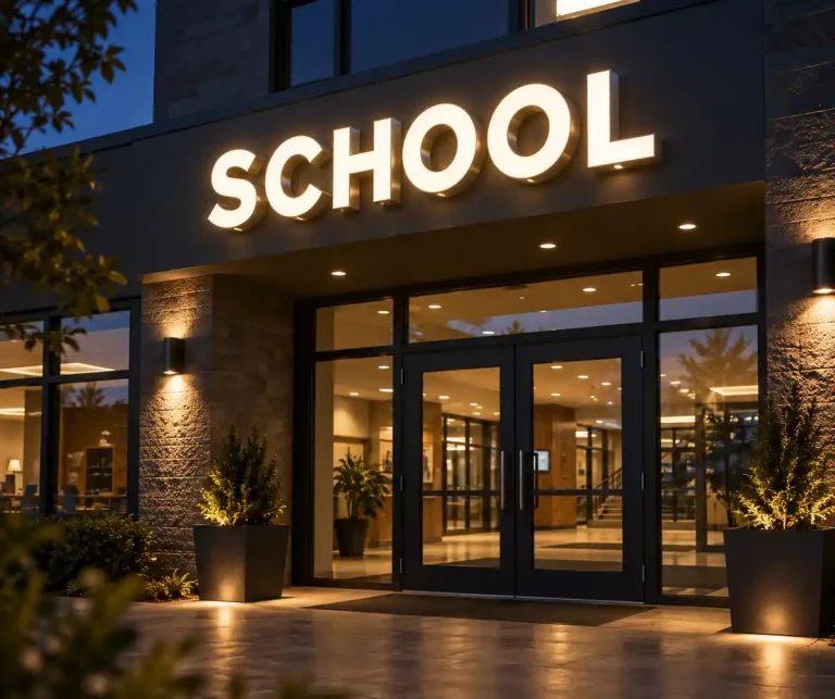 School Front Lit Channel Letters