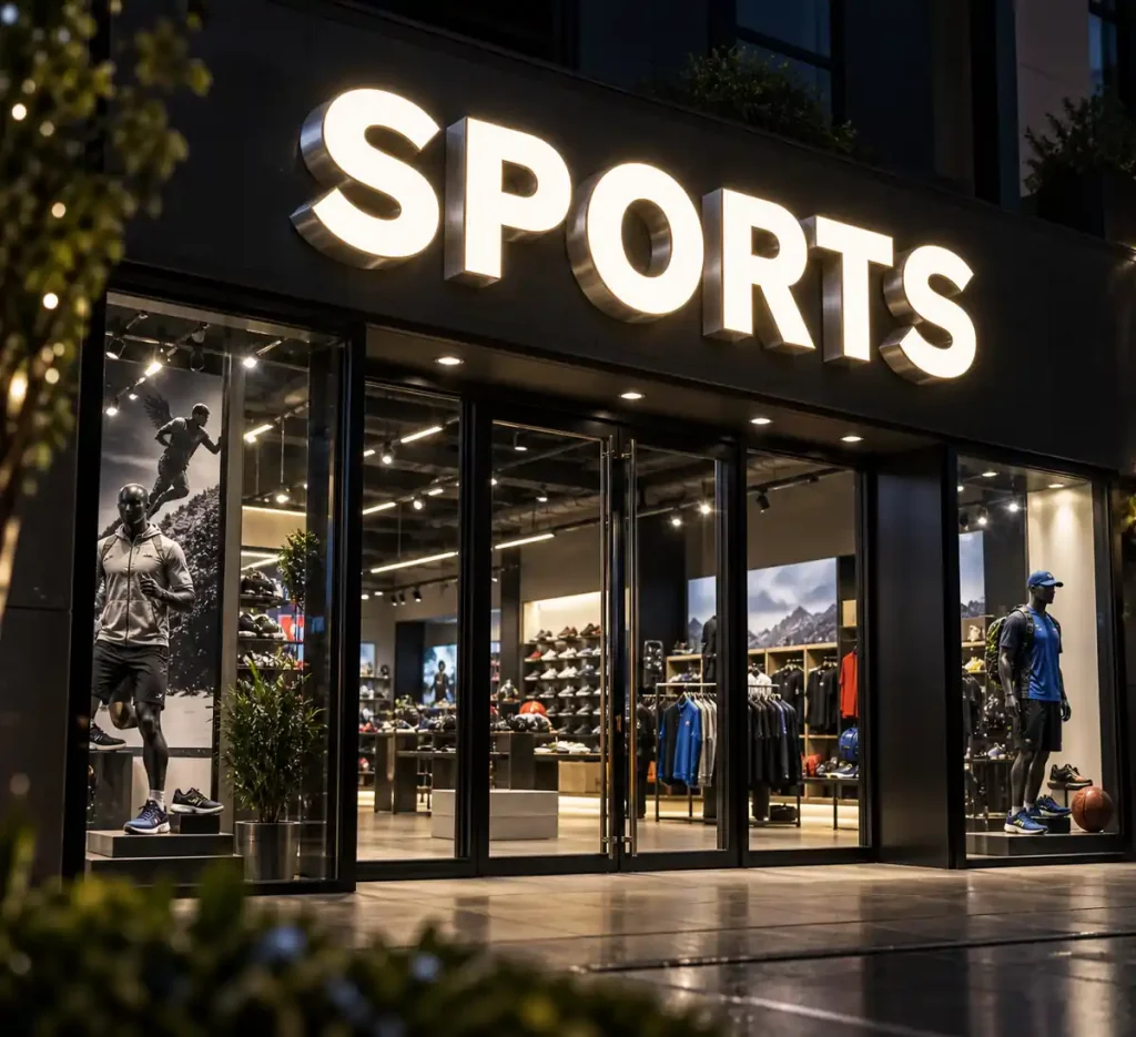 Sports Goods Front Lit Channel Letters — Day sample