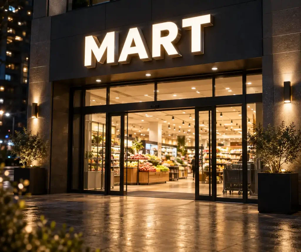 Supermarket Front Lit Channel Letters — Day sample