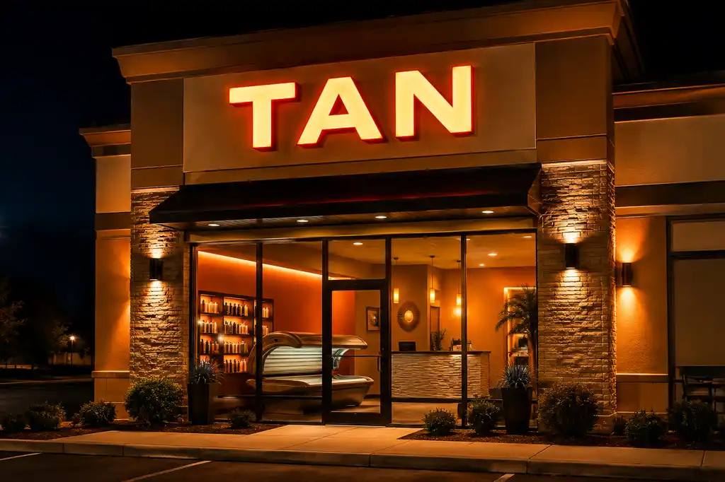 Tanning Salon Channel Letters — Day sample