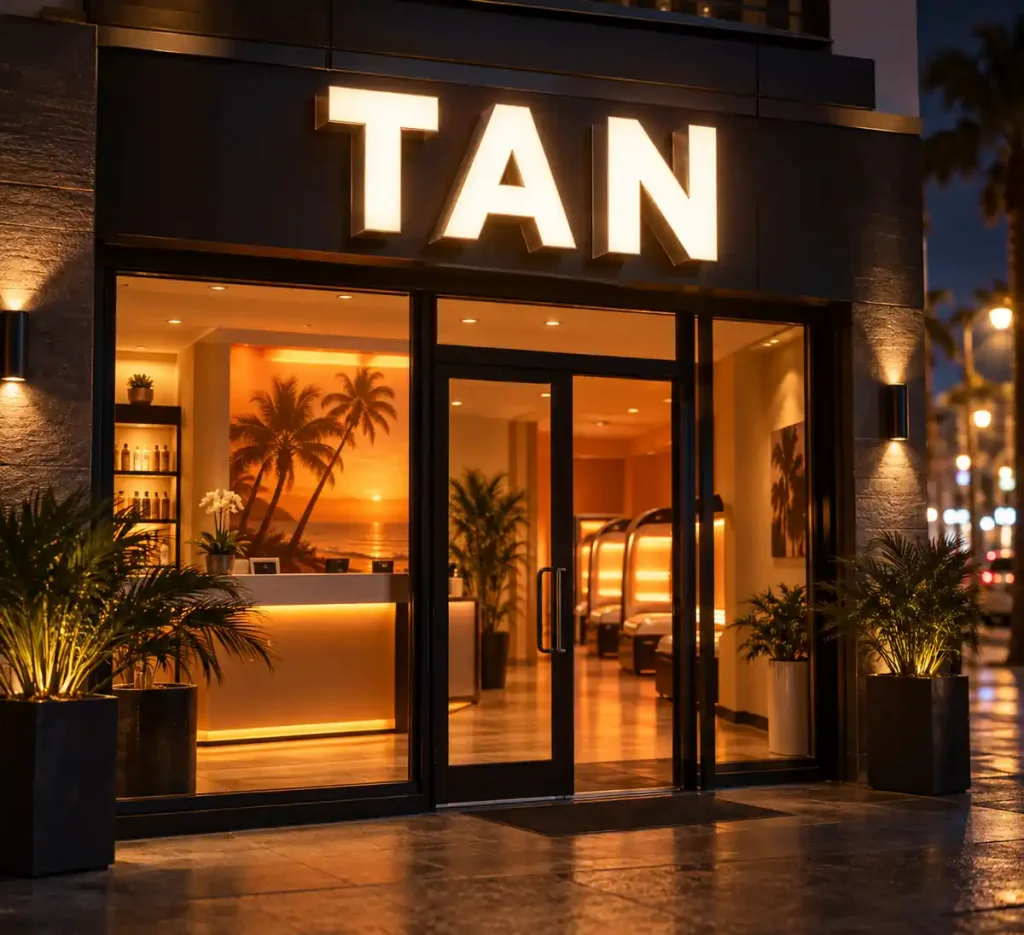 Tanning Salon Front Lit Channel Letters — Day sample