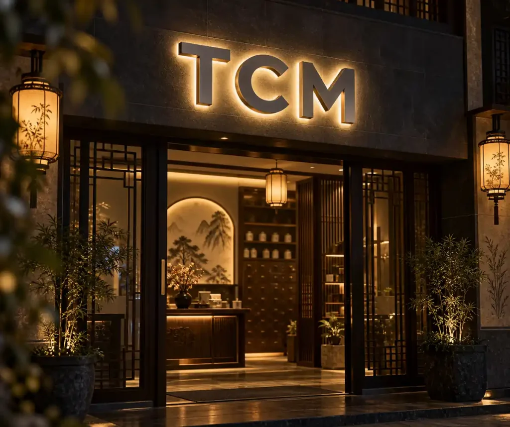 TCM Clinic Halo Lit Channel Letters — Day sample