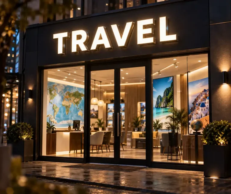 Travel Agency Front Lit Channel Letters