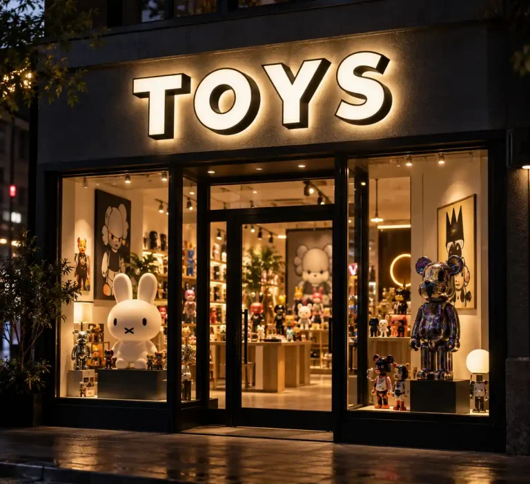 Designer Toy Store Front and Back Lit Sign