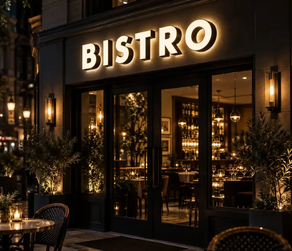 Western Restaurant Front and Back Lit Sign — Day sample