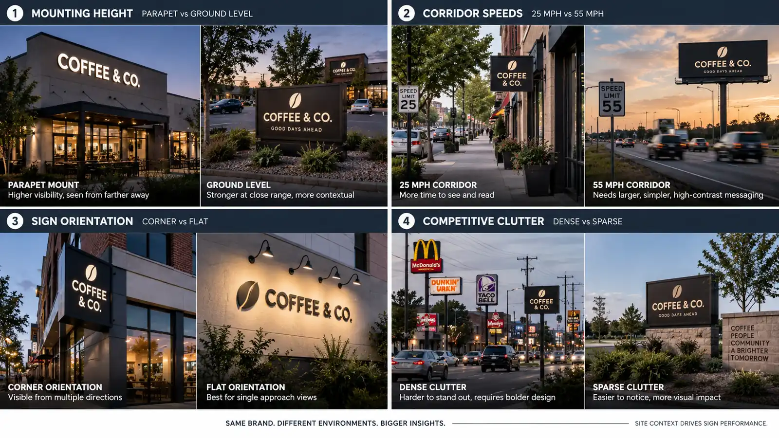 Measuring viewing distance on a street-facing storefront