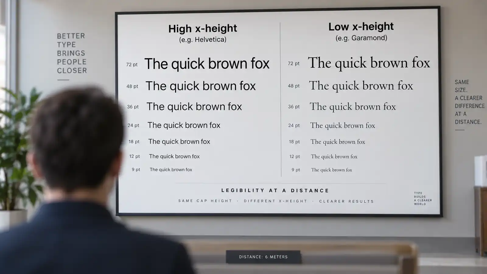 Channel letter legibility at varying viewing distances